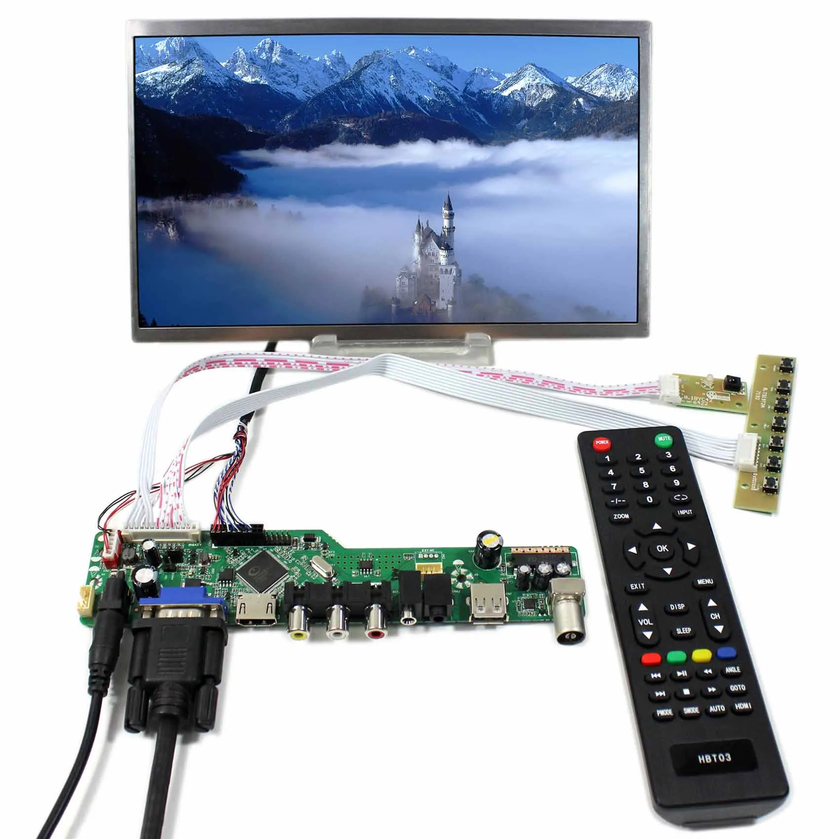 Плата ЖК-контроллера TV/HD MI/VGA/AV/USB/AUDIO + ЖК-панель 10,1 дюйма B101AW03 1024x600 LTN101NT02 B101AW03 N101L6 LP101WSA
Плата ЖК-контроллера TV/HD MI/VGA/AV/USB/AUDIO + ЖК-панель 10,1 дюйма B101AW03 1024x600 LTN101NT02 B101AW03 N101L6 LP101WSA