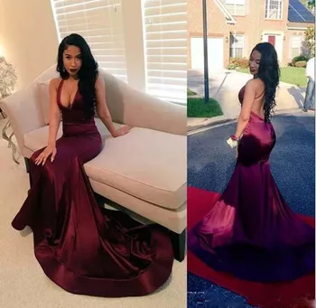 Black Girls Formal Wear Backless Prom Dresses With Deep V Neck Long Mermaid Gowns Count Train African Vestidos Cocktail
Black Girls Formal Wear Backless Prom Dresses With Deep V Neck Long Mermaid Gowns Count Train African Vestidos Cocktail