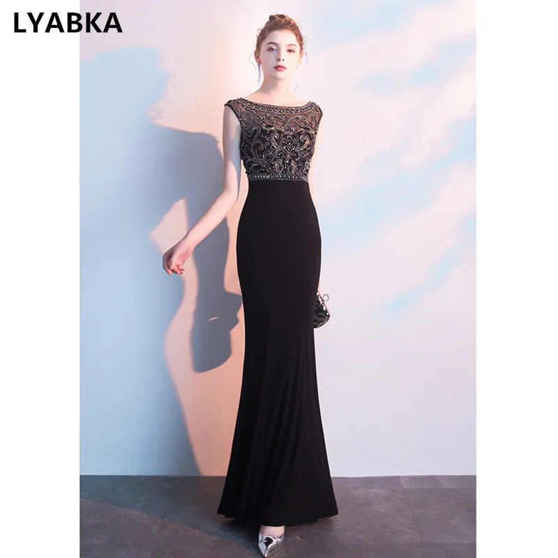 Vestido De Festa Sexy Mermaid Evening Dresses Long Dress Scoop Neck Black Beading Evening Dress Party Gowns 2019 Robe De Soiree
Vestido De Festa Sexy Mermaid Evening Dresses Long Dress Scoop Neck Black Beading Evening Dress Party Gowns 2019 Robe De Soiree