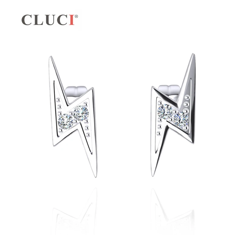 CLUCI Silver 925 Lightning Shape Stud Earrings for Women Jewelry Zircon Fine Jewelry 925 Sterling Silver Stud Earrings
CLUCI Silver 925 Lightning Shape Stud Earrings for Women Jewelry Zircon Fine Jewelry 925 Sterling Silver Stud Earrings