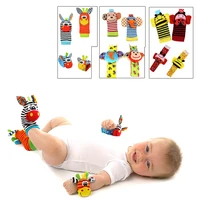 Baby Toy Baby Rattles Toys Animal Socks Wrist Strap with Rattle Baby Foot Socks Bug Wrist Strap image