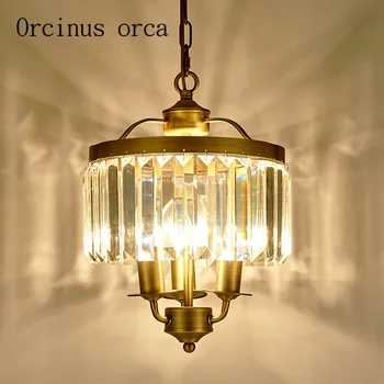 American style retro crystal chandelier hallway restaurant bar wrought iron bronze personalized creative crystal lamp
American style retro crystal chandelier hallway restaurant bar wrought iron bronze personalized creative crystal lamp