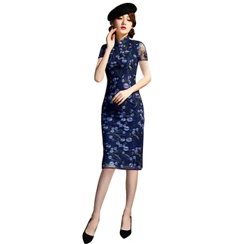 2019 New Fashion Knee Length Cheongsam Chinese style Mandarin Collar Dress Womens Summer Qipao Slim Party Dresses Vestido S-XXL
2019 New Fashion Knee Length Cheongsam Chinese style Mandarin Collar Dress Womens Summer Qipao Slim Party Dresses Vestido S-XXL