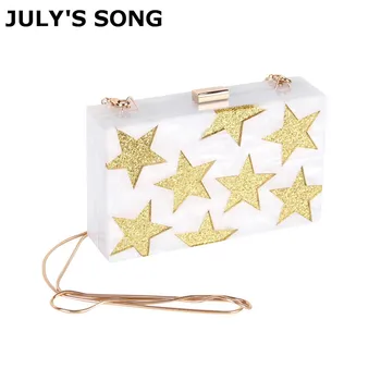 JULY'S SONG Stars White Acrylic Box Evening Clutch Bag Chain Shoulder Handbag Crossbody Hardcase Bag Wedding Party Prom Purse
JULY'S SONG Stars White Acrylic Box Evening Clutch Bag Chain Shoulder Handbag Crossbody Hardcase Bag Wedding Party Prom Purse
