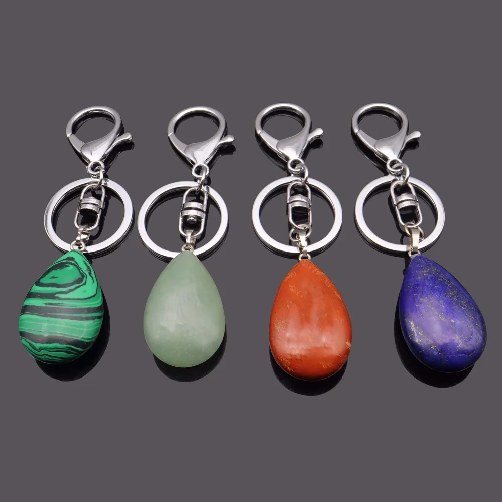 Natural Stone Keychains Handbag Purse Holder Teardrop Lapis Lazuli Crystal Opal Quartz Stone Dangle Car Clasps Chains Key Rings
Natural Stone Keychains Handbag Purse Holder Teardrop Lapis Lazuli Crystal Opal Quartz Stone Dangle Car Clasps Chains Key Rings