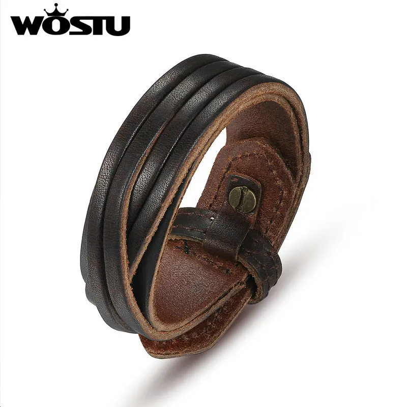 Hot Sale Genuine Leather Wrap Vintage Brown Bracelet & Bangles Friendship Fashion High Quality Jewelry For Men Women XCJ0336
Hot Sale Genuine Leather Wrap Vintage Brown Bracelet & Bangles Friendship Fashion High Quality Jewelry For Men Women XCJ0336