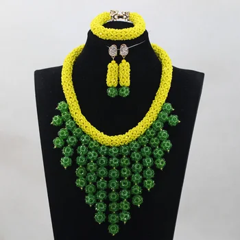 Fresh Yellow Crystal Add Green Balls Sets Nigerian African Wedding Bridal/Women Beads Necklace Jewelry Set Free Shipping ANJ256
Fresh Yellow Crystal Add Green Balls Sets Nigerian African Wedding Bridal/Women Beads Necklace Jewelry Set Free Shipping ANJ256