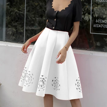 Summer style women elegant office skirt 2019 Solid color large swing elastic waist skirt hollow burning flower skirts womens
Summer style women elegant office skirt 2019 Solid color large swing elastic waist skirt hollow burning flower skirts womens