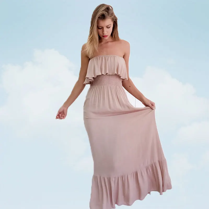 Модное платье средней длины в полоску 2019 женский сарафан Boho повседневные платья