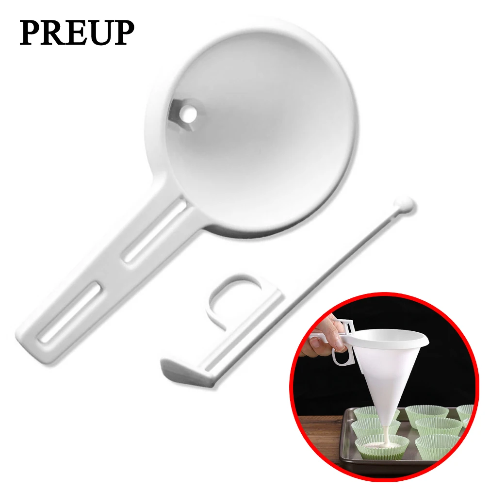 PREUP Hand-held Baking Funnel Tools Cream Batter Chocolate Liquid Dispenser Pastry Mold Cookie Cupcake Pancake Baking Tools
PREUP Hand-held Baking Funnel Tools Cream Batter Chocolate Liquid Dispenser Pastry Mold Cookie Cupcake Pancake Baking Tools