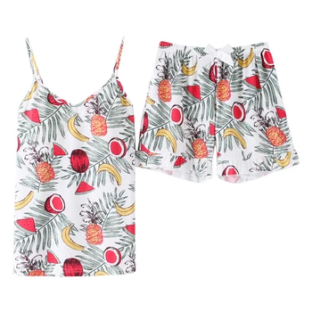 Sleep Lounge Pajama Set Sexy Cotton Sleepwear Women Summer Pyjama Femme Fashion Hawaiian Style Pajamas for Women with Chest Pad
Sleep Lounge Pajama Set Sexy Cotton Sleepwear Women Summer Pyjama Femme Fashion Hawaiian Style Pajamas for Women with Chest Pad