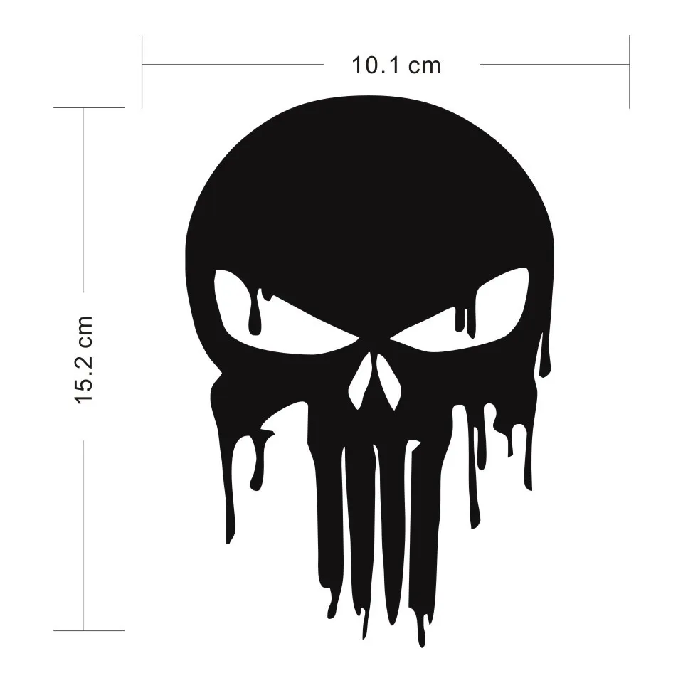 Cunymagos Dripping Melting Bloody Punisher Skull Vinyl Car Stickers Decals Motorcycle Decorative Accessories Sticker 15.210 (2)