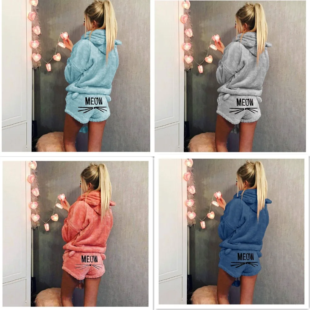 Aprmhisy Women Autumn Winter Warm Coral Velvet Two Piece Set Soft Cartoon Cat Sweatershirt Femme Hooded Pullover Coat
Aprmhisy Women Autumn Winter Warm Coral Velvet Two Piece Set Soft Cartoon Cat Sweatershirt Femme Hooded Pullover Coat