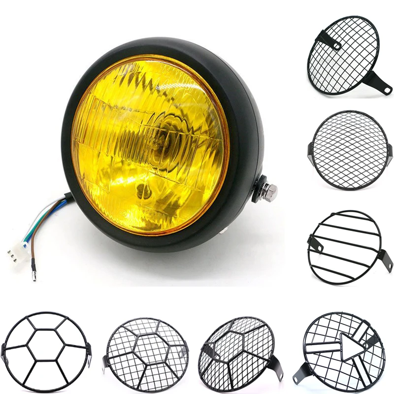 Universal DC 12V Motorcycle Headlamp Scooter Motor Retro Black Headlight Lamp Bracket 5.75'' Motorbike Headlight Cover Grill Net
Universal DC 12V Motorcycle Headlamp Scooter Motor Retro Black Headlight Lamp Bracket 5.75'' Motorbike Headlight Cover Grill Net