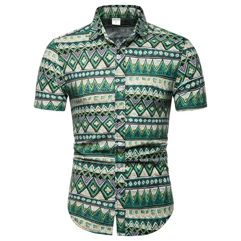 Casual Short Sleeve Slim Men's Shirts Turn Down Collar Button Up Green Blouse Fashionable Print Plus Size Clothes for Summer 5XL
Casual Short Sleeve Slim Men's Shirts Turn Down Collar Button Up Green Blouse Fashionable Print Plus Size Clothes for Summer 5XL