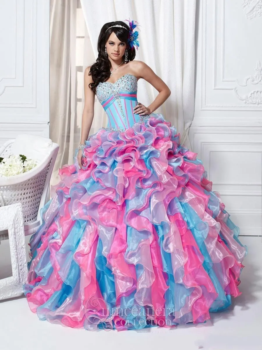 Gorgeous Mix Color Quinceanera Dresses 15 Years Sexy Sweetheart Beading Org...