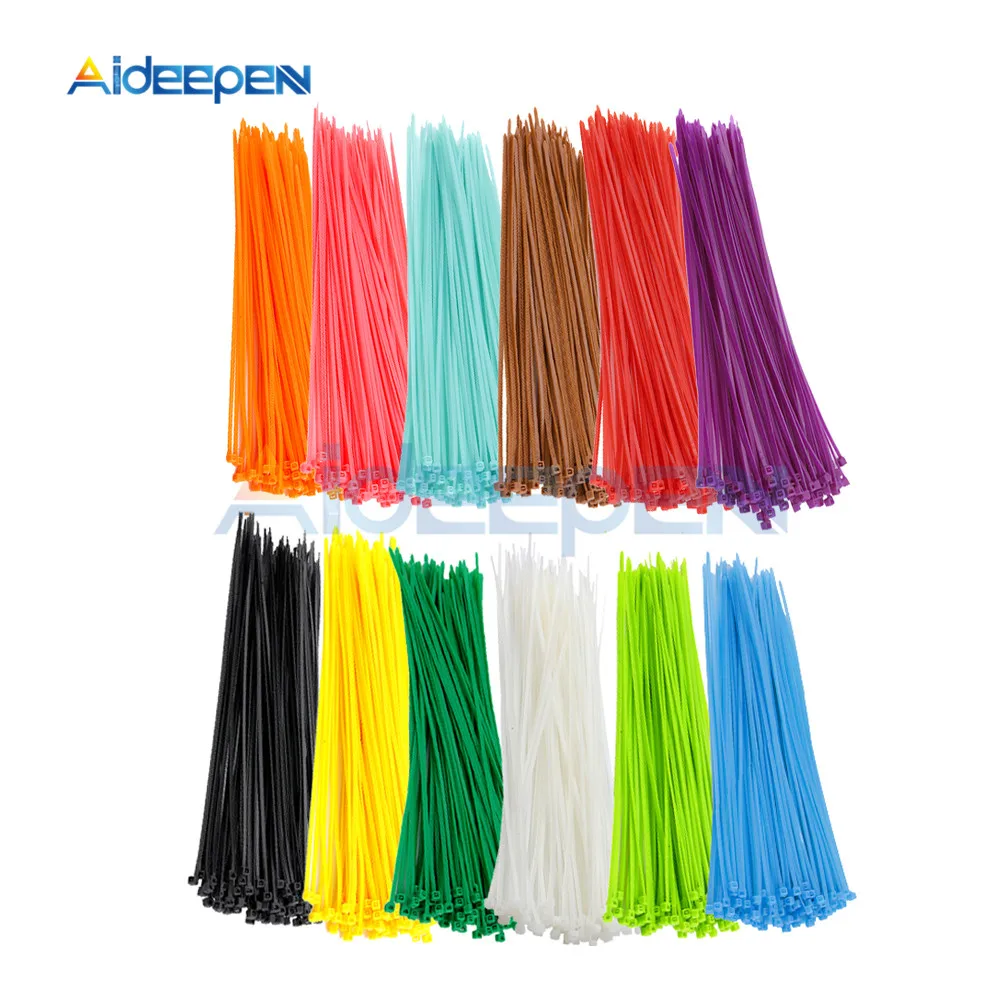 

100pcs 150mm Self-Locking Plastic Nylon Wire Cable Zip Ties Black Red Blue Cable Ties Fasten Loop Cable 12 Color 2.5x150mm