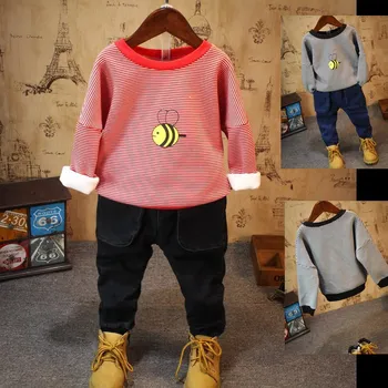Retail Baby Boy Stripe T Shirt Autumn Winter Warm Tops Cartoon Bee Printed Sweater Children's Cotton Tees Clothes Boys Outwear
Retail Baby Boy Stripe T Shirt Autumn Winter Warm Tops Cartoon Bee Printed Sweater Children's Cotton Tees Clothes Boys Outwear