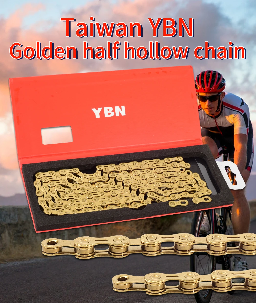 Top YBN Ultralight 10 11-speed bicycle chain outer hollow mountain bike road bike chain for Shimano / SRAM / Campagnolo system 0 Top YBN Ultralight 10 11-speed bicycle chain outer hollow mountain bike road bike chain for Shimano / SRAM / Campagnolo system 0
