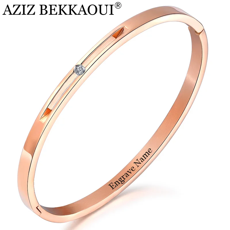 AZIZ BEKKAOUI Engrave Name Woman Bracelets DIY Stainless Steel Bracelet & Bangle Fashion Cubic Zirconia Gold Women Jewelry Gifts
AZIZ BEKKAOUI Engrave Name Woman Bracelets DIY Stainless Steel Bracelet & Bangle Fashion Cubic Zirconia Gold Women Jewelry Gifts