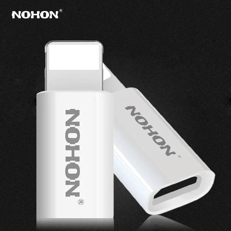 

2PCS NOHON USB Adapter 8pin To Micro Charger Plug For iPhone 7 6 6S Plus 5S 5C 5 iPad Mini Air iPod Fast Charging Data Connector