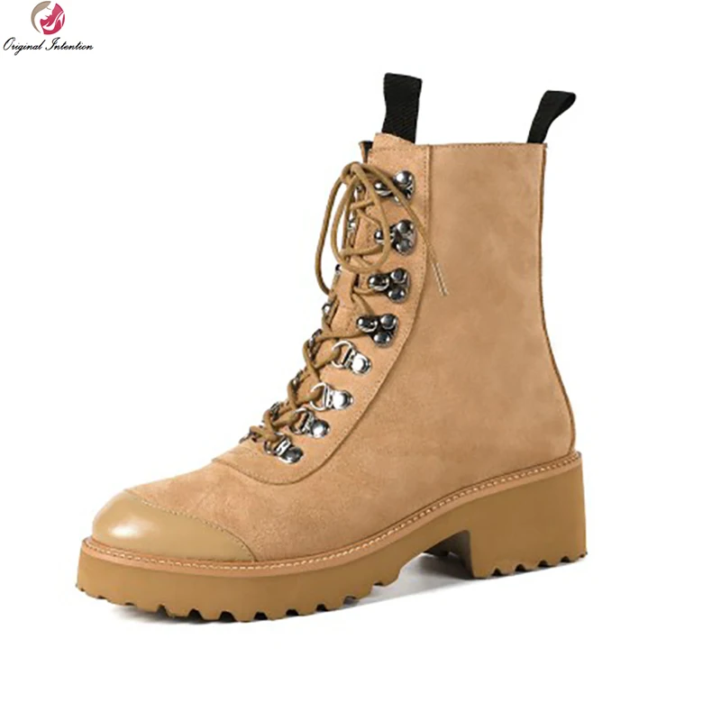 Original Intention Cool Women Ankle Boots Leather Round Toe Square Heels Boots Black Wine Red Brown Shoes Woman US Size 4-10.5
Original Intention Cool Women Ankle Boots Leather Round Toe Square Heels Boots Black Wine Red Brown Shoes Woman US Size 4-10.5