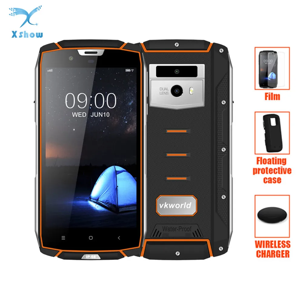 

vkworld VK7000 IP68 Waterproof Smartphone 5.2" MTK6750T Fast Charge 5V/2A 5600mAh Android 8.0 Wireless Charge 4GB RAM 64GB ROM