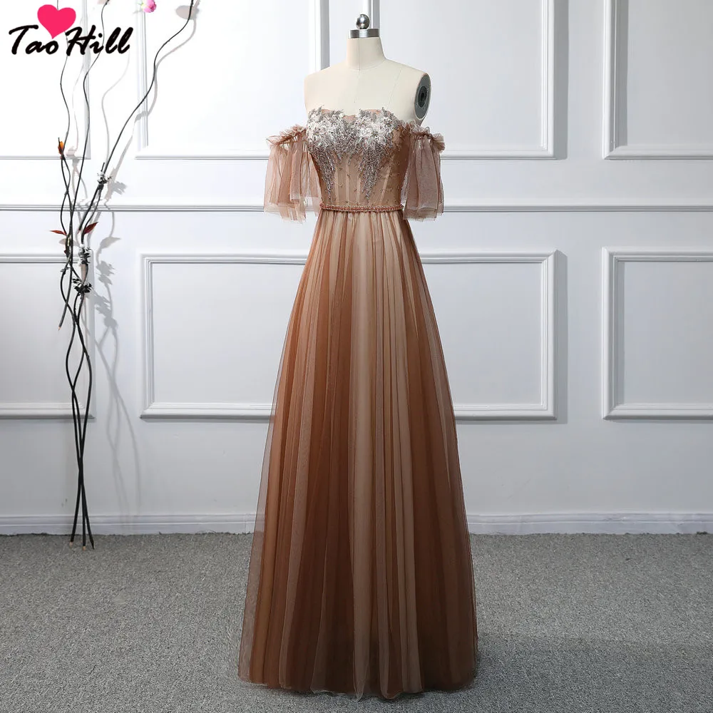 TaoHill 2019 New Real Made Brown Sweetheart Neck Cap Sleeves Beading Bust Crystal Belt Fashion Long Formal Evening Dresses
TaoHill 2019 New Real Made Brown Sweetheart Neck Cap Sleeves Beading Bust Crystal Belt Fashion Long Formal Evening Dresses