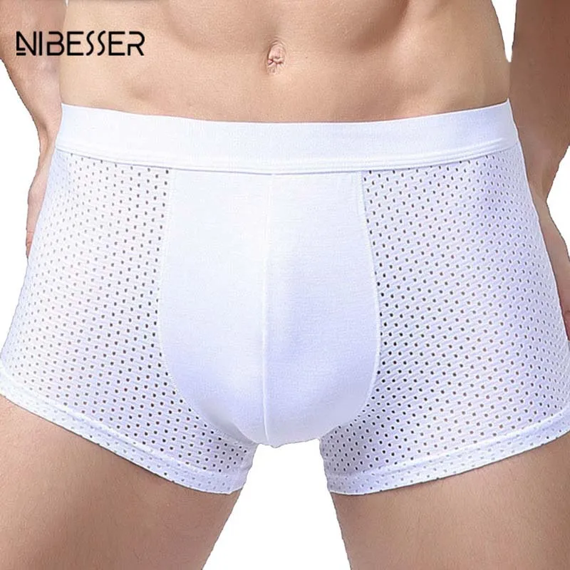 NIBESSER Breathable Quick Dry Flat Underwear Men Mesh Hollow Plus Size Solid Boxer Male Elastic Waist Underpants Underwear
NIBESSER Breathable Quick Dry Flat Underwear Men Mesh Hollow Plus Size Solid Boxer Male Elastic Waist Underpants Underwear