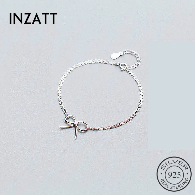 INZATT Real 925 Sterling Silver Double Chain Hollow Bow-knot Elegant Bracelet Fine Jewelry For Women Romantic Anniversary Party
INZATT Real 925 Sterling Silver Double Chain Hollow Bow-knot Elegant Bracelet Fine Jewelry For Women Romantic Anniversary Party
