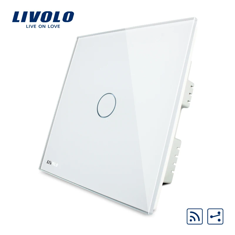 

Livolo UK standard 2-Way Wireless Home Light Remote Switch,Ivory Crystal Glass Panel,AC 220-250V VL-C301SR-61,No remote