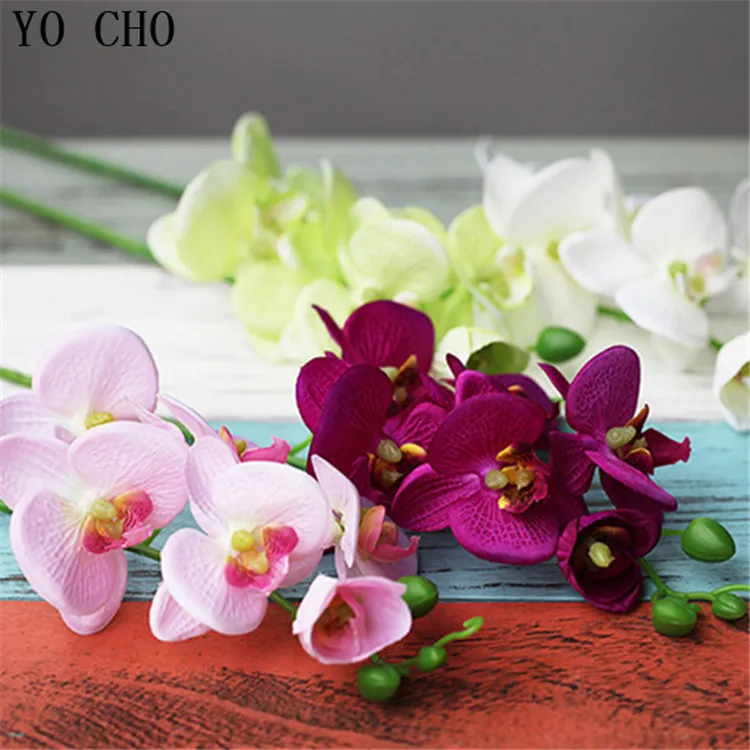 Home Wedding Decoration Fashion Orchid Artificial Flowers DIY Artificial Butterfly Orchid Silk Flower Bouquet Phalaenopsis (3)