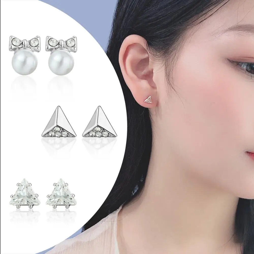 3pair/set Zircon Crystals Triangle Stud Earrings Ear Piercing Girl Oorbellen Imitation Pear Earring Set Jewelry for Women EH09
3pair/set Zircon Crystals Triangle Stud Earrings Ear Piercing Girl Oorbellen Imitation Pear Earring Set Jewelry for Women EH09