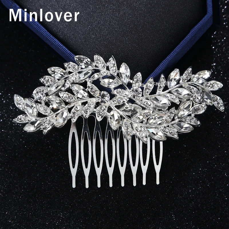 Minlover Elegant Leaves Silver Color Bride Hair Combs Women Rhinestone Headpiece Wedding Hair Accessories Jewelry Hairpins FS308
Minlover Elegant Leaves Silver Color Bride Hair Combs Women Rhinestone Headpiece Wedding Hair Accessories Jewelry Hairpins FS308