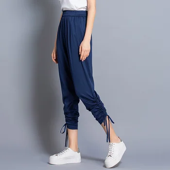 100% Silk Pants Women Simple Design Solid Elastic Waist Pockets Harem Trousers New Fashion Europe and American Style 2019
100% Silk Pants Women Simple Design Solid Elastic Waist Pockets Harem Trousers New Fashion Europe and American Style 2019