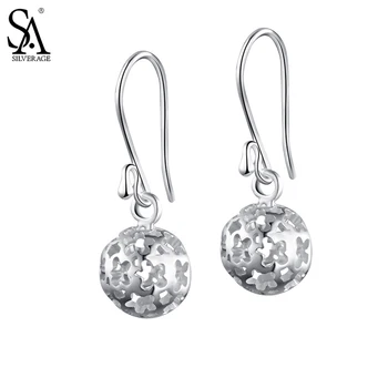 SA SILVERAGE 925 Sterling Silver Drop Earrings for Women Fine Jewelry Silver Flower Ball Big Long Earrings Christmas Earrings
SA SILVERAGE 925 Sterling Silver Drop Earrings for Women Fine Jewelry Silver Flower Ball Big Long Earrings Christmas Earrings
