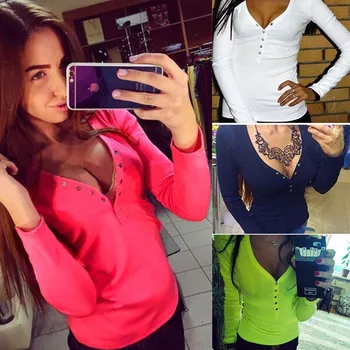 Fashion Women clothes Warm Long Sleeve Ladies V-neck casual Sweatshirt Button Jumper cotton Pullover Tops one pieces
Fashion Women clothes Warm Long Sleeve Ladies V-neck casual Sweatshirt Button Jumper cotton Pullover Tops one pieces
