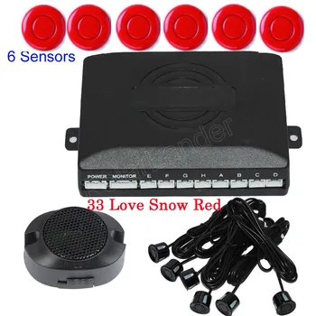 

hot sale Car Parking Sensor 6 Sensors 12V Reverse Assistance Backup Radar System sound alert buzzer 44 colors available