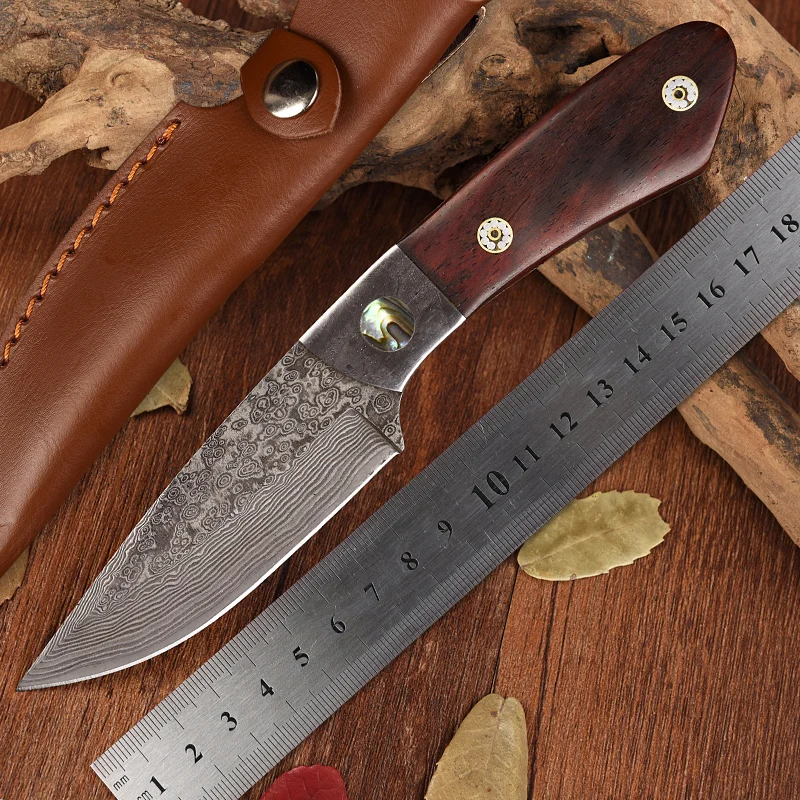 Damascus steel hunting knife outdoor survival fixed blade knife Cocoa Wood Handle VG10 Core Blade faca utility tool Handmade mes
Damascus steel hunting knife outdoor survival fixed blade knife Cocoa Wood Handle VG10 Core Blade faca utility tool Handmade mes