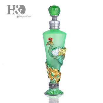 H&D 35ml Pewter Peacock Figurine Perfume Bottle Green Frosted Glass Slim Scented Fragrance Essential Oil Container
H&D 35ml Pewter Peacock Figurine Perfume Bottle Green Frosted Glass Slim Scented Fragrance Essential Oil Container