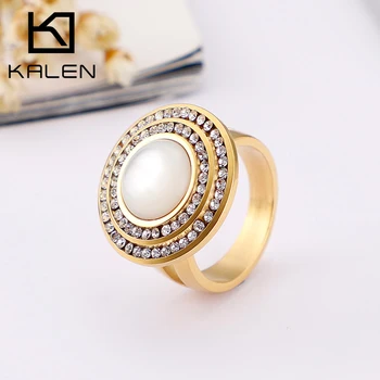 Kalen Fashion Anillos Mujer Tri-Color Stainless Steel Rings For Women Shell & Zircon Wedding Bands Rings Women Christmas Gifts
Kalen Fashion Anillos Mujer Tri-Color Stainless Steel Rings For Women Shell & Zircon Wedding Bands Rings Women Christmas Gifts