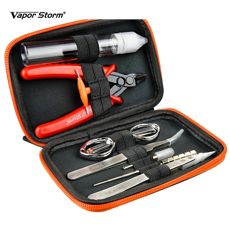 original Vapor Storm V1Tools kit 8 in 1 E-cigarette Accessories kit DIY Coil Jig Coiling vape kit Heating Wire Wick Tools bag
original Vapor Storm V1Tools kit 8 in 1 E-cigarette Accessories kit DIY Coil Jig Coiling vape kit Heating Wire Wick Tools bag