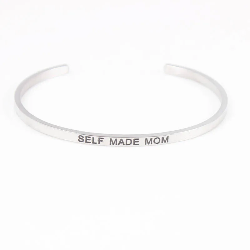 Stainless Steel Engraved BELF MADE MOM Bracelet Mantra Bangles For Women men friends family Best Gift
Stainless Steel Engraved BELF MADE MOM Bracelet Mantra Bangles For Women men friends family Best Gift