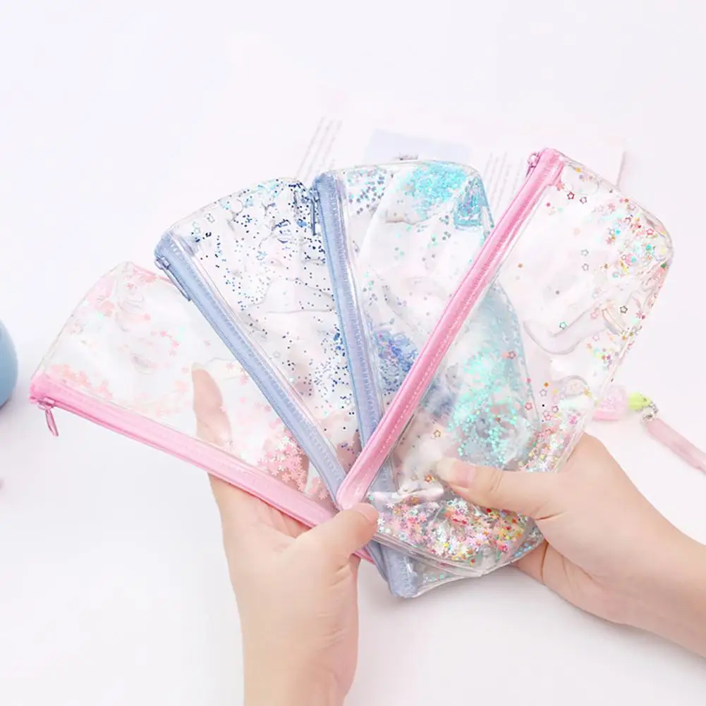 Hot Glitter Quicksand Transparent Pencil Case Zipper Pen Bag Stationery Organizer
Hot Glitter Quicksand Transparent Pencil Case Zipper Pen Bag Stationery Organizer