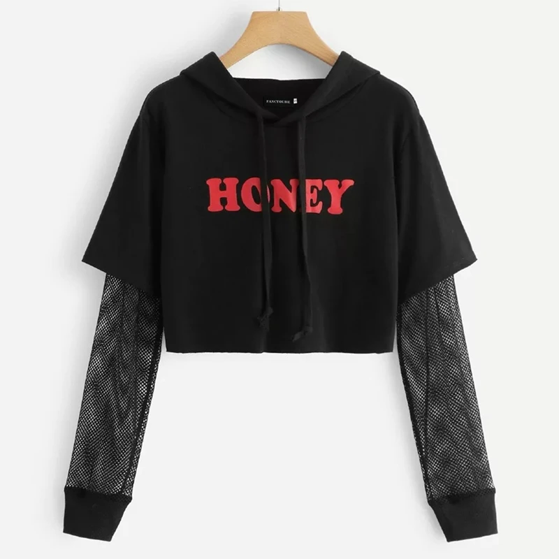 HONEY Letter Print Mesh Hoodies Sweatshirts Long Sleeve Short Lumbar Hoodies Women Fashion Tops Pullovers S-XL
HONEY Letter Print Mesh Hoodies Sweatshirts Long Sleeve Short Lumbar Hoodies Women Fashion Tops Pullovers S-XL