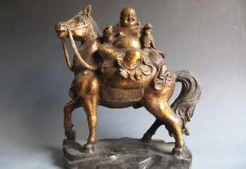 150624 S1876 14 China Folk Copper Bronze Carved Lucky Maitreya Buddha Ride on Horse statue
150624 S1876 14 China Folk Copper Bronze Carved Lucky Maitreya Buddha Ride on Horse statue