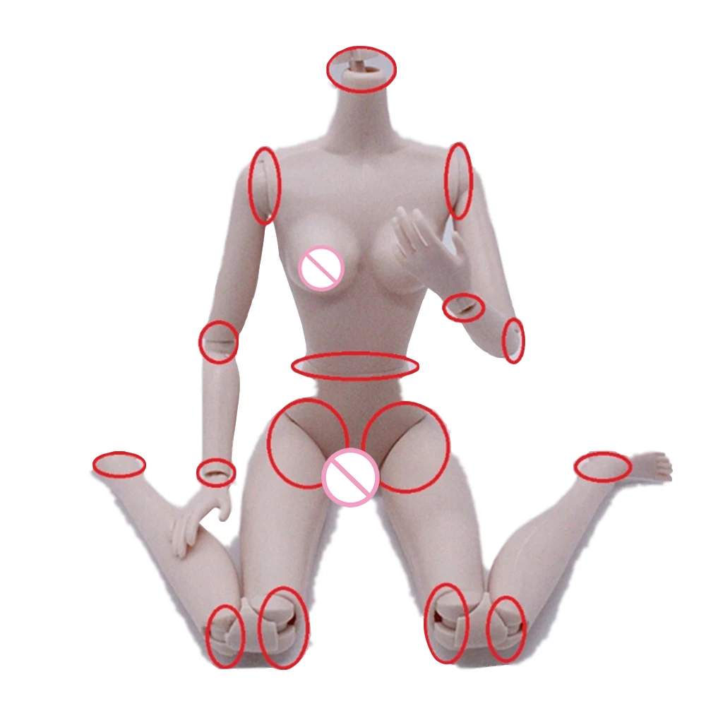 

1pc DIY Fairytales Rotatable Joints Doll Best Gifts for Girl Nude Doll Naked Body Without Head For Dolls Joint Moving Naked Body