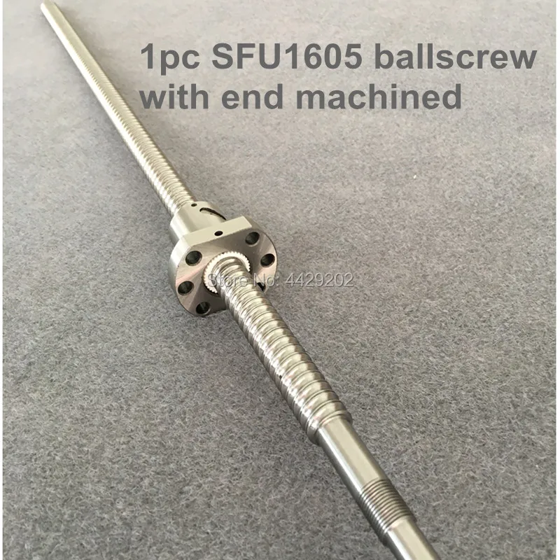 

BallScrew SFU1605 L= 650 700 800 900 1000 mm Rolled Ball screw with single Ballnut for CNC parts BK/BF12 standard end machined
