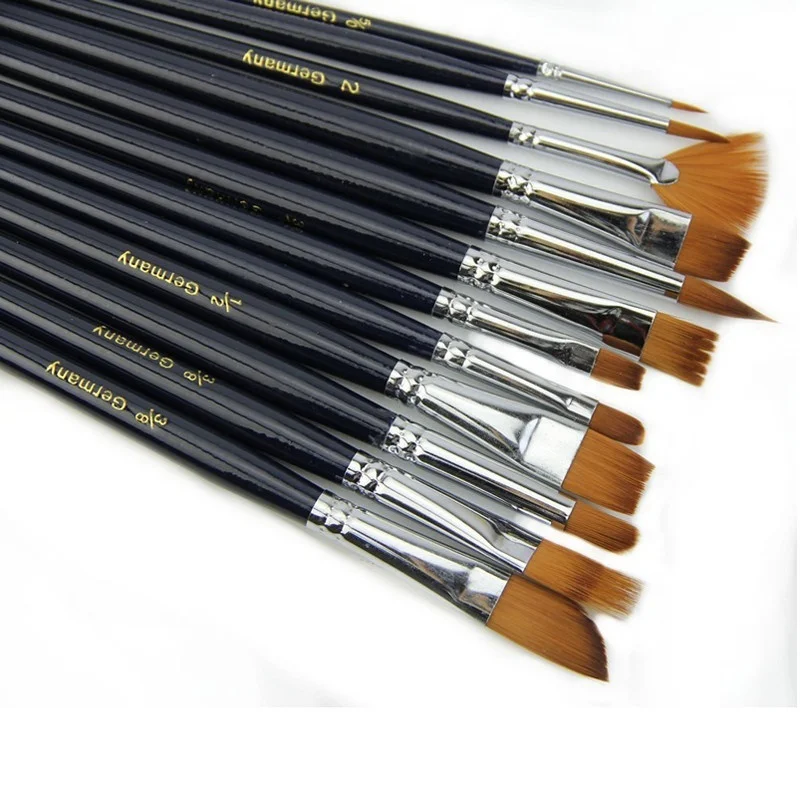 Soft 12 Pcs Black Pro Paint Nylon Hair Painting Brushes Set for Artist Watercolor Oil Acrylic
Soft 12 Pcs Black Pro Paint Nylon Hair Painting Brushes Set for Artist Watercolor Oil Acrylic