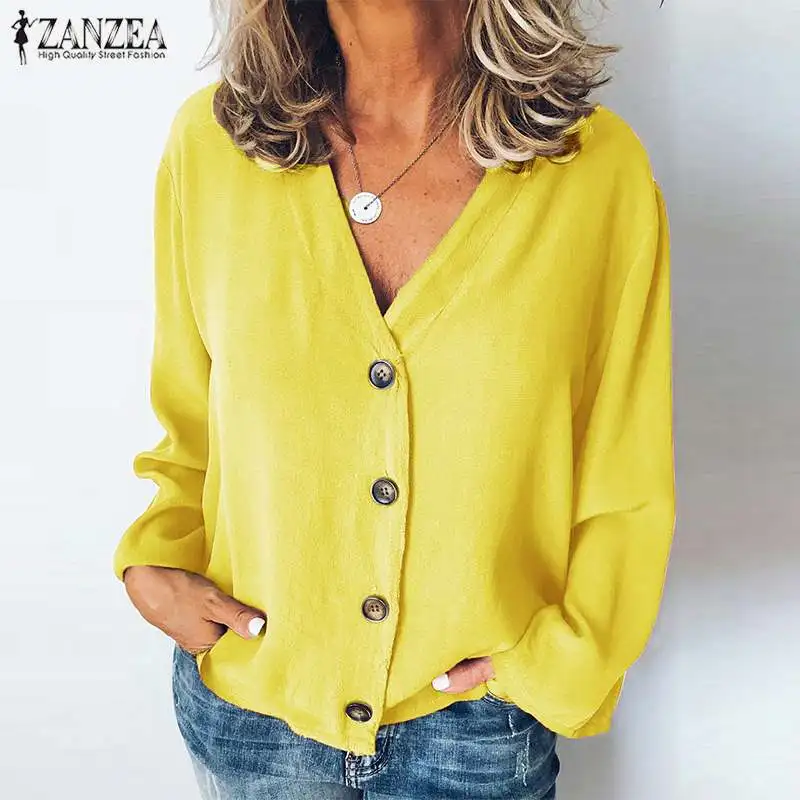 2019 Plus Size ZANZEA Autumn Chic Blouse Women Casual Solid V Neck Long Sleeve Work OL Loose Tunic Tops Shirts Female Blusas
2019 Plus Size ZANZEA Autumn Chic Blouse Women Casual Solid V Neck Long Sleeve Work OL Loose Tunic Tops Shirts Female Blusas